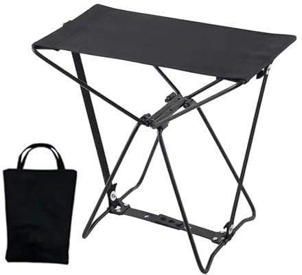Fenteer Campinghocker, Klapphocker, Ultraleicht, mit Tragetasche, Metallhalterung, Fußhocker, Faltbarer Stuhl für Grill, Hinterhof, Angeln, Terrasse