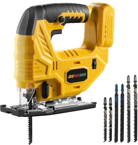 Cordless Jig Saw for Dewalt Battery, 7 Speed Variable ​​Up to 3200RPM, LED Light, 45° Bevel Cuts, 3 Orbital Motions, with Jig Saw Blade for Straight/Curve/Circle Cutting(Battery Not Include)