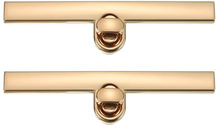 Kvartsman 2 stycken vridvridlås klasp, 9,5 x 1,8 cm lås lås snabbfästen för plånbok ränder fickstängning klämma tillbehör för gör-det-själv handväska hantverk, ljusguld