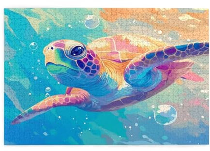 Puzzle 3000 Teile, Puzzle Erwachsene, Holzpuzzle Tier Impossible Jigsaw, Clevere Rätsel, HD Farbe Jigsaw mit Geschenkbox Verpackung for Room Decor, Geschenke für Frauen Meeresboden 122x81cm p-804
