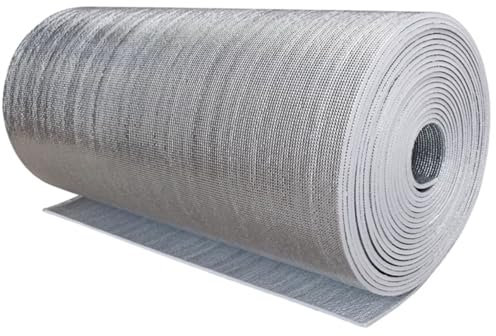 Feuille Isolante Isolation Thermique, Film Radiateur, Isolation Thermique Derrière Radiateur Isolation en Feuille d'Aluminium, Film Réflecteur de Chaleur pour Mur Fenêtre Voiture 60cm x 10m(0.6x20m)
