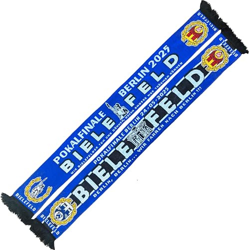 Generisk Bielefeld halsduk – Pokalfinale 2025 ARMENIUS – (stickad halsduk), Blå, vit, svart, 145