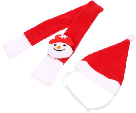 ifundom Hundeschal Und Weihnachtsmannmütze Für Haustiere Weihnachtskostüm-Accessoire Für Katzen Und Hunde Wiederverwendbar Aus Langlebigem Material