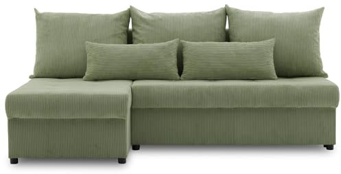 Mebligo ECKSOFA MIT SCHLAFFUNKTION Venezia BONELL, Grün