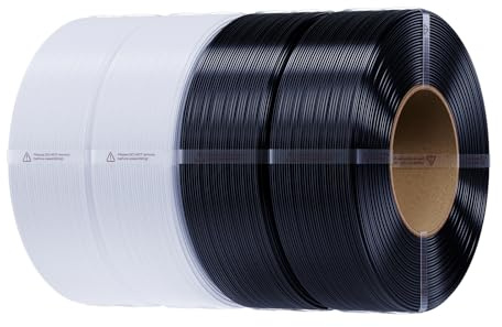 Creality PETG Refill Filamento di Ricarica 1,75 mm, Filamento per Stampa 3D senza Bobina, Precisione Dimensionale ±0,03 mm, Eccellente Stabilità, 4 kg Nero + Nero + Bianco + Bianco