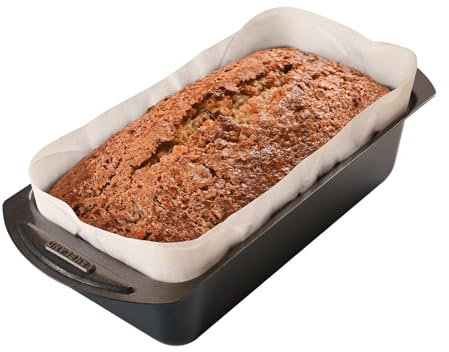 Lakeland Universal Fit 1lb and 2lb Loaf Parchment Baking Cake Tin Liner – Pack of 25 with Pre Cut Slits