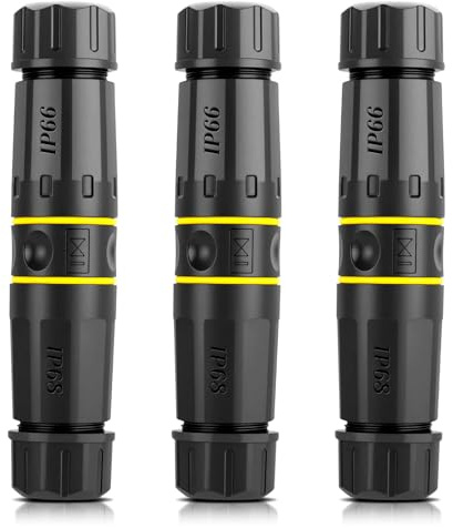 10Gbps RJ45 Cat7 Kupplung 3 Stück – IP66 Wasserdicht LAN Verbinder für Netzwerkkabel Verlängerung, Cat7 RJ45 Netzwerk Verbinder, Outdoor Ethernet Adapter