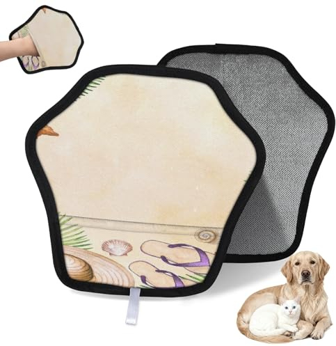 WowPrint Wasserfarben-Sommeraufdruck, Tierhaarentfernungshandschuh für Katzen und Hunde, wiederverwendbar, elektrostatische Tierhaar-Handschuhe, Bürstenwerkzeug für Couch, Kleidung, Teppich, Möbel