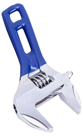 DEARMAMY Llave Inglesa Ajustable de Mango Corto de Acero Premium con Boca Ancha para Fontanería y Mantenimiento Herramienta Profesional Resistente Azul o Verde
