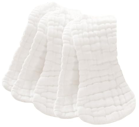 SECFOU 5pcs Pure Cotton Reusable Nappies for Baby Newborn Water Absorption and Water-Tight Design, Soft Cotton Material Diapers Suitable for Wheelchairs and Bedding