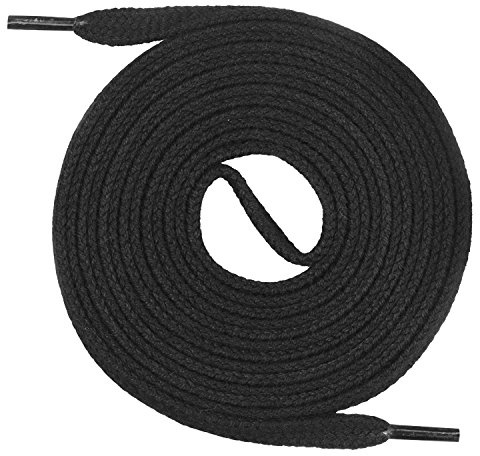 Mount Swiss© Premium Lacci da scarpe piatti, 1 paio, in 100% cotone, resistenti agli strappi, larghezza 7 mm, lunghezza 45 – 200 cm.
