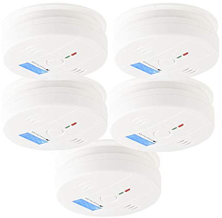VisorTech Kohlenmonoxid Alarm: Digit. Kohlenmonoxid-Melder, LCD-Display, 85dB, EN 50291, 5er-Set (Alarmdetektoren, CO-Melder Mobile)