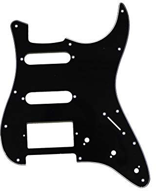 Metallor Electric Guitar Pickguard 3 Ply 11 holes 2 Single Pickup 1 Humbucker Pickup SSH Compatible with Strat Style Modern Guitar Parts Replacement(Black)