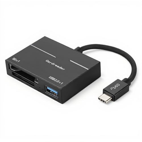 ASHATA USB C Kartenleser,Super Speed USB Type C Kartenleser SD/XQD Kartenlesegerät Adapter,Tragbar Multifunktionskartenleser SD/XQD Card Reader Kartenleser Konverter für System