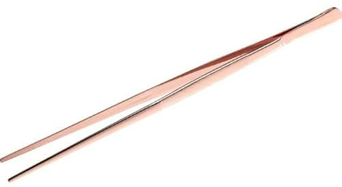 Cocktail Pinza 30cm pinzette per alimenti in acciaio inox colore rame Pinze per guarnire la cucina dello chef con punte seghettate di precisione dressaggio per cucinare