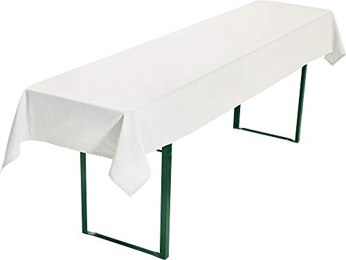 REDBEST Biertisch-Tischdecke, Biertisch-Auflage, Tischdecke Bierzeltgarnitur, Bierbanktischdecke weiß Größe 110x260 cm - strapazierstark und langlebig