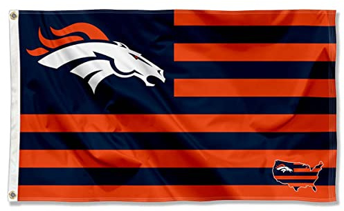 Denver Broncos USA American Nation Stripes 3x5 Grommet Flag
