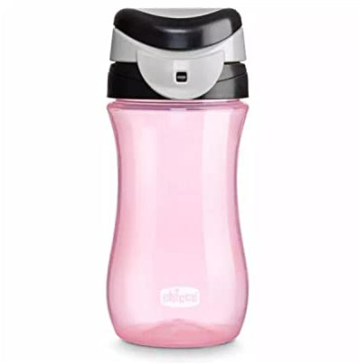 Chicco Travel Cup, Tazza per Bambini 2 Anni, Pratica Apertura, Beccuccio Integrato, Chiusura Ermetica, Facile da Trasportare, Capacità 350 ml, Rosa