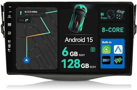 JOYX – [6G 128G] – Android 12 bilradio passar Toyota RAV4 (2007–2012) – inbyggd DSP/Carplay/Android bil – kamera MIC gratis – 9 tum 2 Din stöd SWC 4G WiFi DAB fast båt 360-kamera