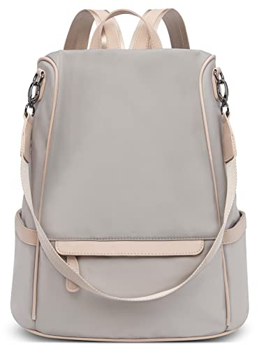 DORRISO Damen Rucksack Anti-Diebstahl Tagesrucksäcke Leicht Schulranzen Reise Rucksäcke Schulter Tasche Tourismus Beiläufig Umhängetaschen Wasserdicht Frauen Rucksack Grau