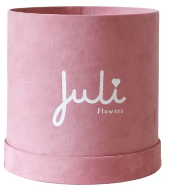 Juli Flower Runde Box Small Velvet | Rosa