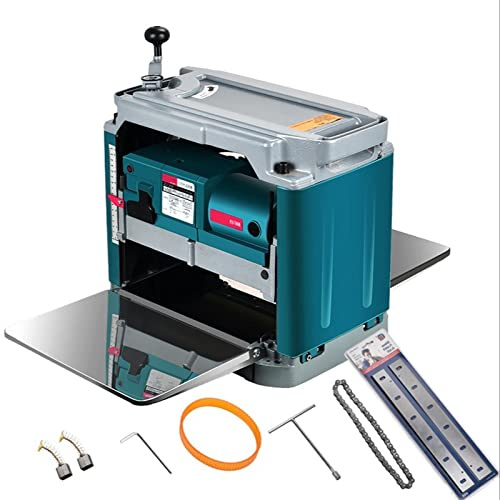 12 Inch Woodworking Carpentry DIY Surface Thicknesser Machine Electric Planer Wood Thickness Planer MINGPING (Color : Machine-TCT Blades)