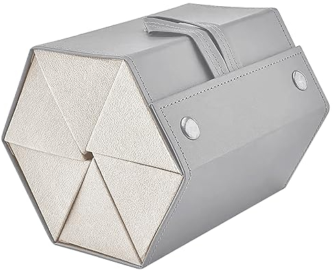 CHENKEE Sonnenbrillen Aufbewahrungsbox, 6 Fächer Faltbare Brille Displaybox Tragbar Brillenbox Aufhängbares Brillenetui für mehrer Brillen Brillenaufbewahrung (Silber)