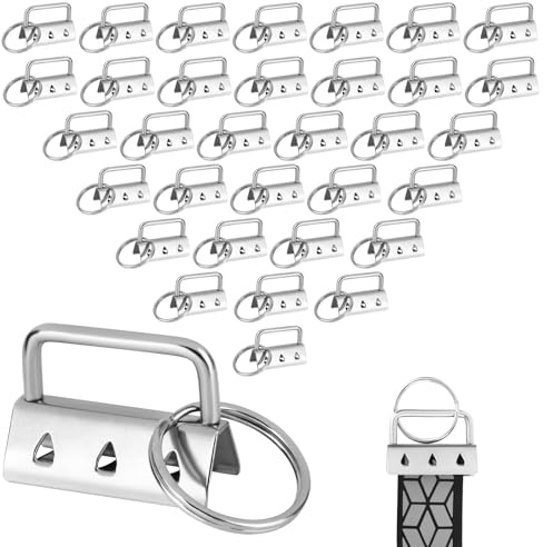 60 Stück Schlüsselband Rohlinge, 33mm Schlüsselanhänger Hardware Klemmverschluss Anhänger, Klemmschließeanhänger mit Schlüsselring, Klemmschließeanhänger Hardware für DIY Schlüsselbändern