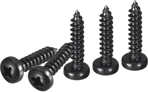 DTGN #4x1/2 Phillips Pan Head Self-tapping Screw - 50Pack - Black Oxide Carbon Steel Sheet Metal Screws Wood Screws