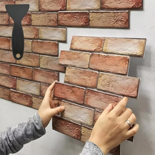 wiksite Steintapete, Tapete Steinoptik 3d Selbstklebende Wandpaneele für Möbel Wandtür Wasserdicht, 3D Selbstklebende Wandpaneele (20 Stück)