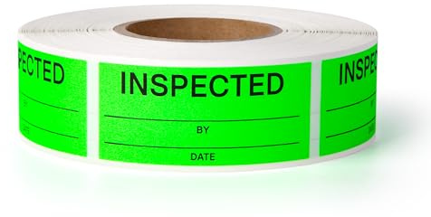 600pcs Inspected Stickers for Quality Control, Inventory, Color Coding, 1 x 2.25 Labels