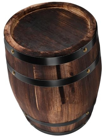 SOLUSTRE Barile Dacero Piccolo Decorativo Vintage per Vino e Accessorio per Bar Cucina e Giardino Resistente e Dettagliato