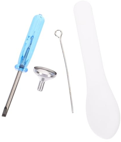 ERINGOGO Kit Entonnoir Mini Acier Inoxydable pour Urne Cremation Bijoux Ensemble Complet avec Tournevis Bleu Entonnoir et Cuillère pour Remplissage Précis des Cendres