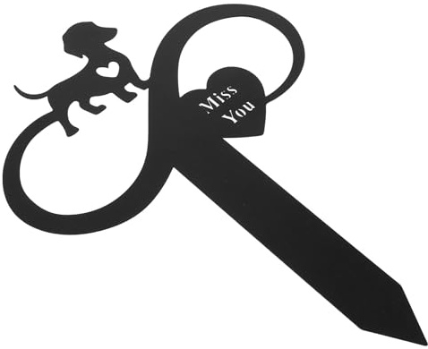 VALICLUD Piquet Commémoratif en Métal pour Chien Plaque de Jardin Étanche Silhouette de Chien Marqueur Funéraire Solide pour Animaux de Compagnie Décoration Extérieure pour Cimetière et