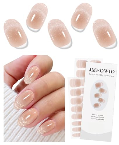JMEOWIO Nagelfolie UV Härtend Katzenaugen Verlauf 30 Pcs UV Gel Nail Strips Nagelsticker Nagelaufkleber Nail Art Dekoration Nageldesign Zubehör