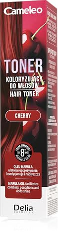 Cameleo - Haarfarbtoner Kirsche, Auswaschbarer Ammoniakfreier Haartoner, Frischt die Farbe auf und Verleiht Glanz, Mit Marulaöl und Milchsäure, Bis zu 8 Haarwäschen, 100 ml