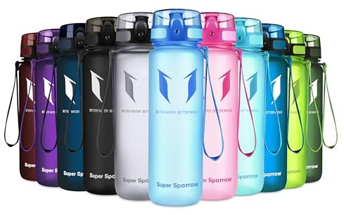 Super Sparrow Trinkflasche - Tritan Wasserflasche - 500ml - BPA-frei - Ideale Sportflasche - Sport, Wasser, Fahrrad, Fitness, Uni, Outdoor - Leicht, Nachhaltig