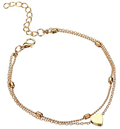 Yean Boho lager fotkedja guld hjärta ankel armband pärlor fotkedja för kvinnor och flickor