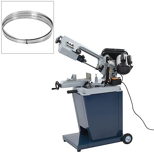 vidaXL Sega a Nastro in Metallo con Base Robusta 230 V con Lama di Ricambio Tubi Cilindrici Velocità Regolabile Segatrice da Banco in Acciaio