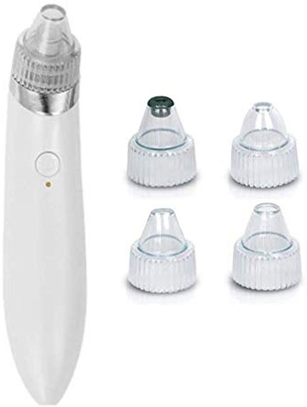 SMSOM Blackhead Remover POVE Aspirapolvere - Aspirapolvere elettrico Blackhead Vacuum Face Blackhead PORE Cleaner Pulitore Aspirapolo Bianco Strumento di rimozione USB e 4 diverse forme di aspirazione