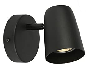 GU10 Wandleuchte Innen Vintage industrial Wandlampe Drehbar 340° Wandstrahler Retro Schlafzimmer Nachttischlampe Wandspot Verstellbar Wand Leselampen Für Treppe Wohnzimmer Hotel Studie,Schwarz
