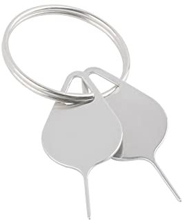 5 pezzi vassoio carta SIM strumento di rimozione di apertura in acciaio inox espulsione pin espulsione espulsione ago con portachiavi per iPhone Samsung Android Phone