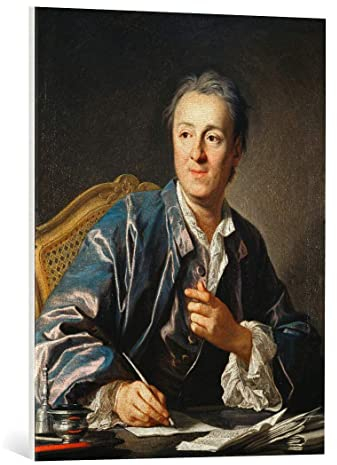 kunst für alle Leinwandbild: Louis-Michel Van Loo Denis Diderot - hochwertiger Druck, Leinwand auf Keilrahmen, Bild fertig zum Aufhängen, 60x75 cm