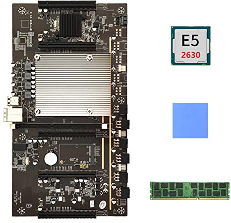 Tweovnai X79 H61 BTC Exploitation MinièRe Carte MèRe LGA 2011 DDR3 + E5 2630 CPU + RECC 4G DDR3 RAM + Support Thermique Pad 3060 3080 Carte Graphique
