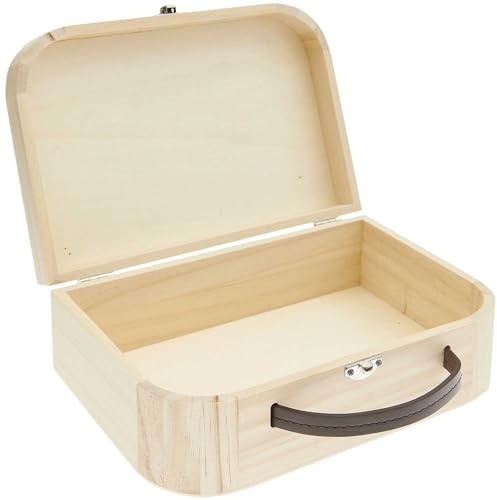 Rico Design Holzbox, 25 x 17 x 8,5 cm, Holzerner Rechteckiger Karton, Stabil und nachhaltig, Für kleine bis mittelgroße Gegenstände