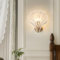 zhxinashu Wandlampe Innen, E14 Muschel Lampe, Wandlampe Vintage, Wandleuchte Glas Klare für Wohnzimmer Schlafzimmer Korridor Dekoration(Klare)