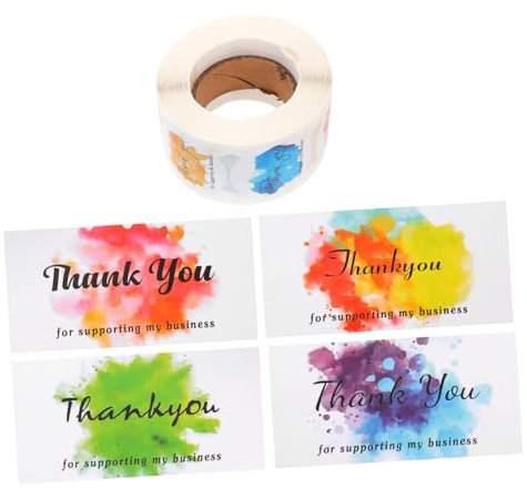 DIKACA 1 Satz danke aufkleberkarte book sticker scrapbook aufkleber weihnachten Papieraufkleber scrabook runden Applikationen Versiegeler Geschenk Verpackungsmaterial 300 g weiße Karte