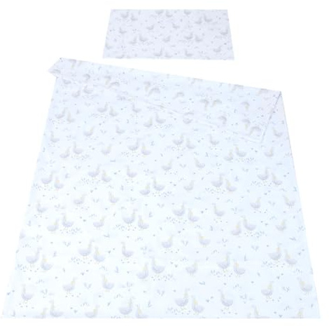 Babylux Bettwäsche Bezug 2 TLG. 100 x 135 cm / 90 x 120 cm Kinderbettwäsche Bettwäsche Kind Bettset Baby Babybettwäsche (131. Gänse, 90 x 120 cm)