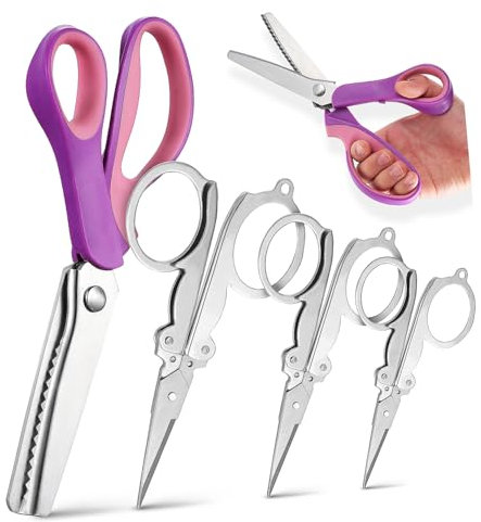 HAPINARY 4stücke Zackenschere Für Stoff Und Papier Gezackte Schneideschere Tragbare Klappschere Zum Nähen Und Basteln Mit Ergonomischem Griff Und Hochwertigen Edelstahlklingen