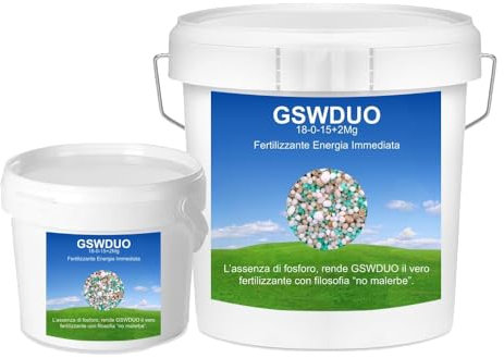 Generico Concime prato MULTISTAGIONALE - prato fitto, verde intenso e robusto filosofia “no malerbe” (ASSENZA DI FOSFORO) - Ideale per l'uso di robot rasaerba (SECCHIO 3 KG)